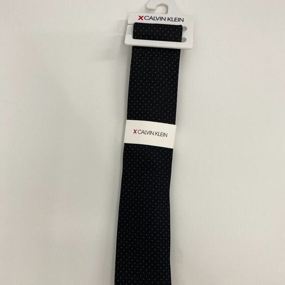 Calvin Klein Black Tiny Polka Dot Slim Neck Tie NEW Mens - Picture 2 of 6